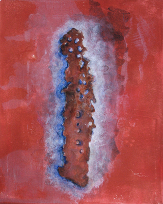 'objet trouv 8', monoprint, buitenmaat 30x40 cm,  2019 Kaj Glasbergen